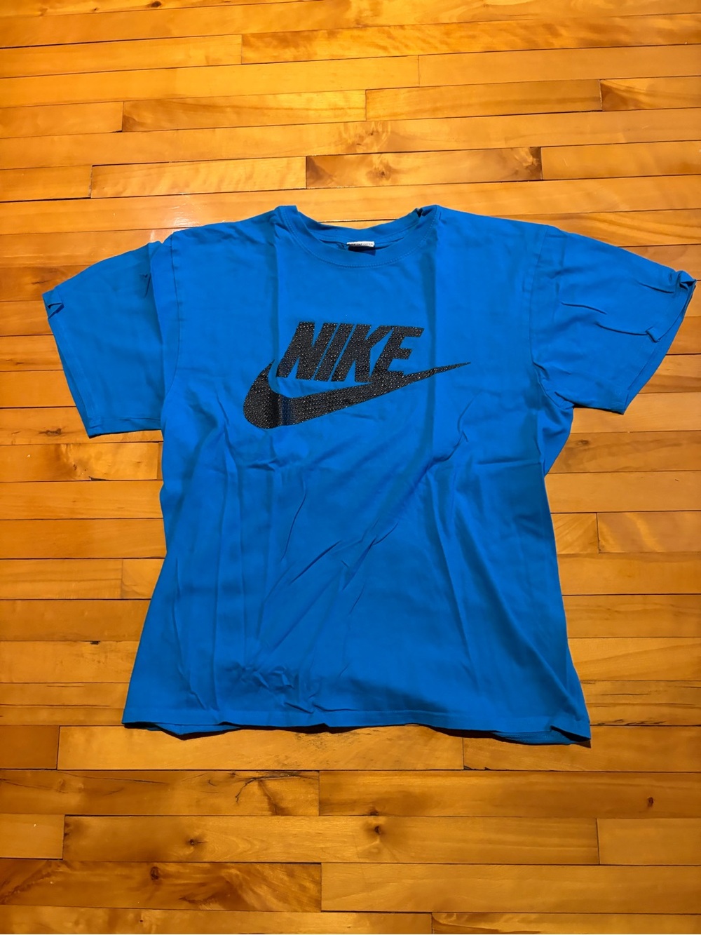 Nike Bright Blue Logo Tee with Black Swoosh